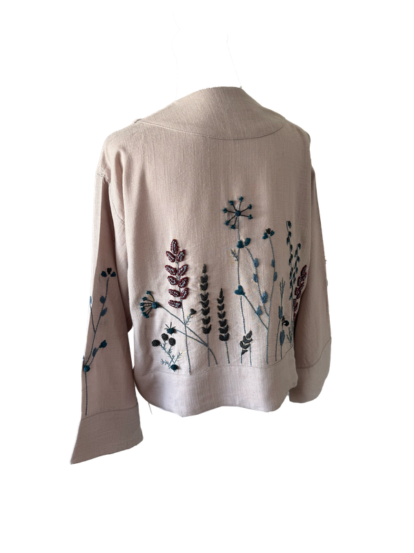 Nadia Dajani x UNHCR Linen Jacket in Lavender and Blue