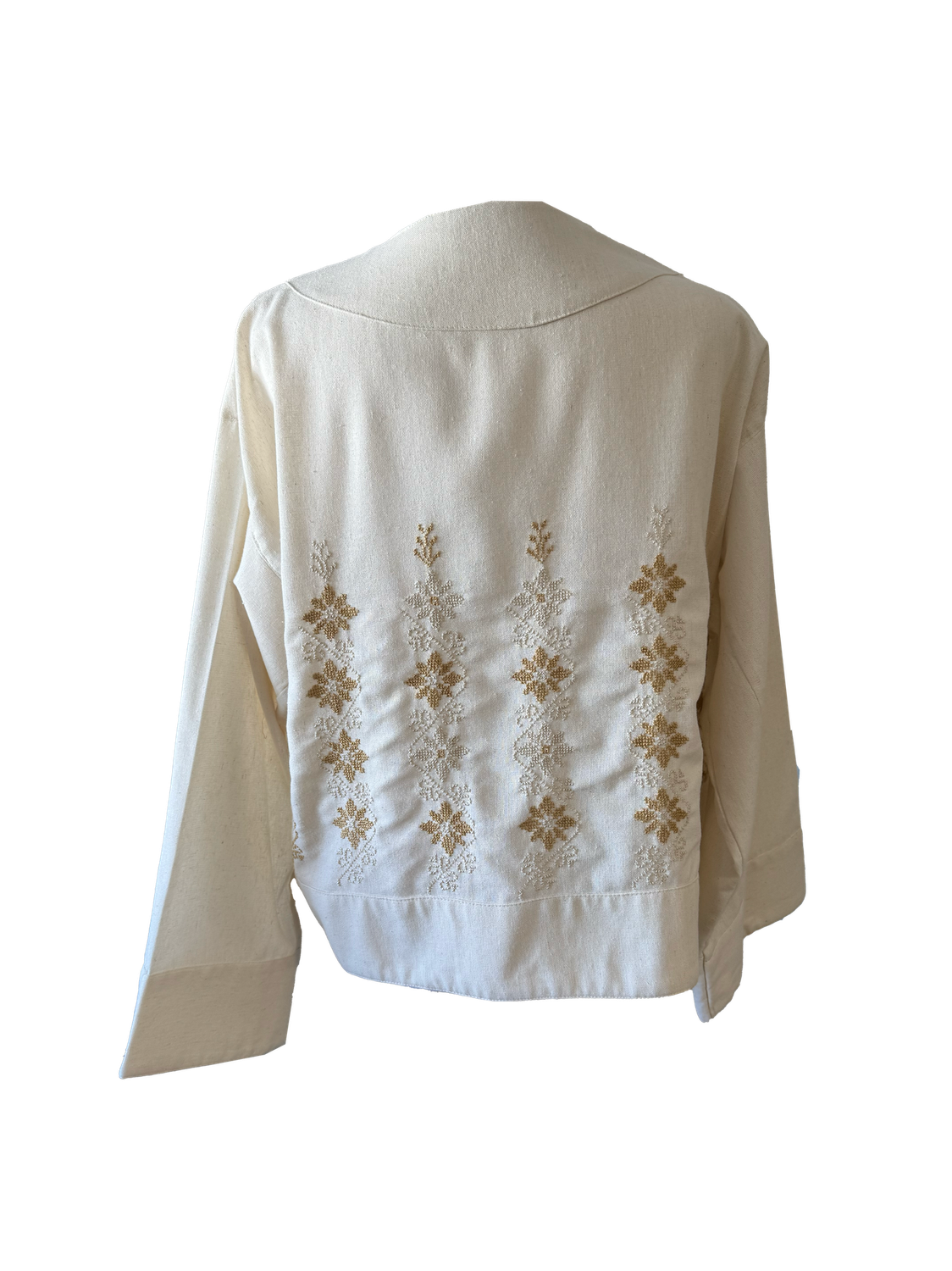 The Embroidered Linen Jacket in Ivory