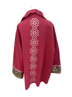 The Round Jacket With Silkscreen in Pink