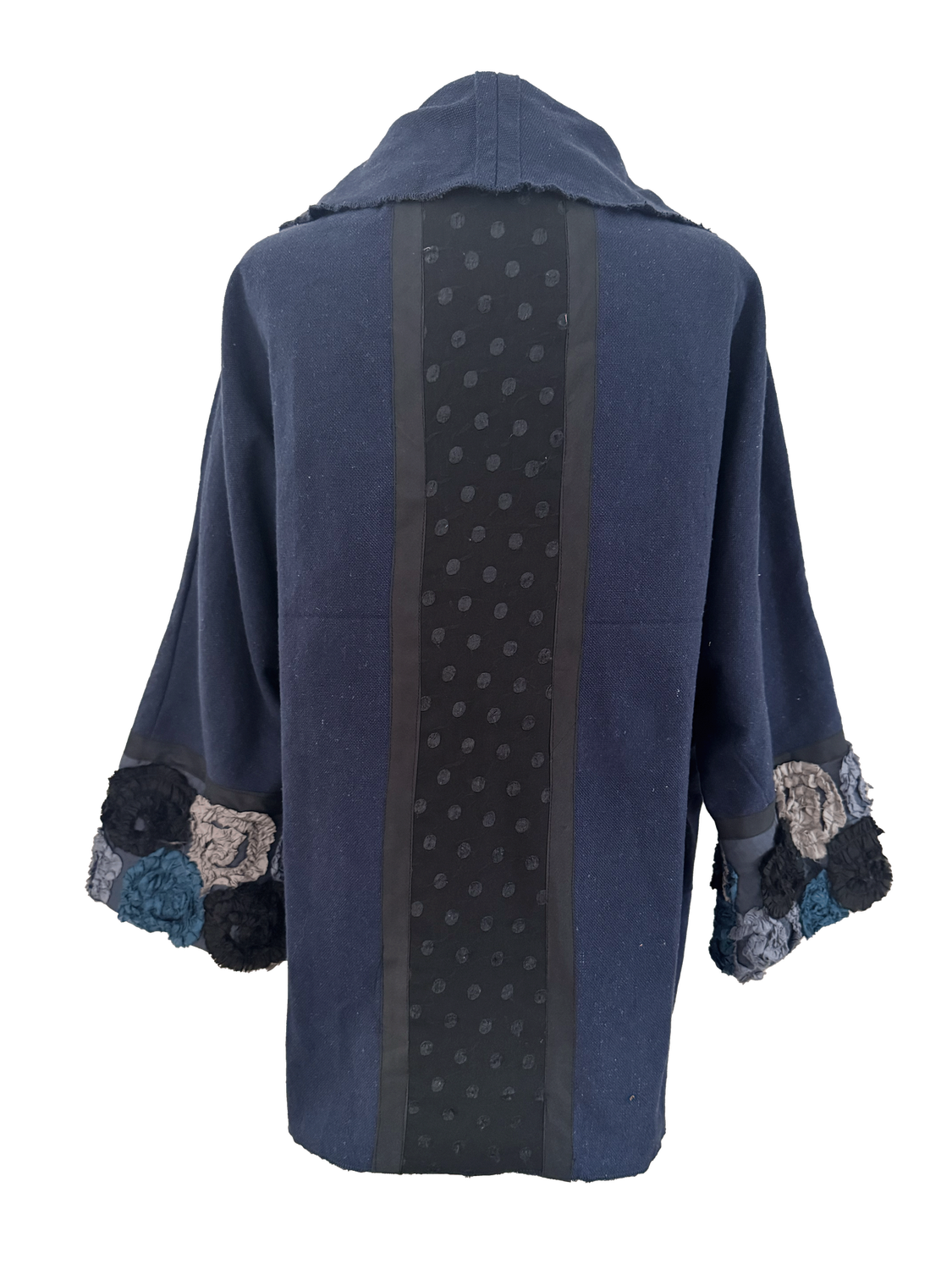 The Round Jacket in Navy Blue Egyptian Cotton