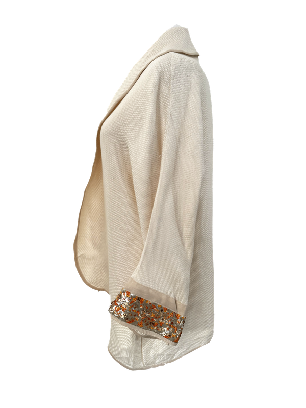 The Round Jacket With Silkscreen in Off White