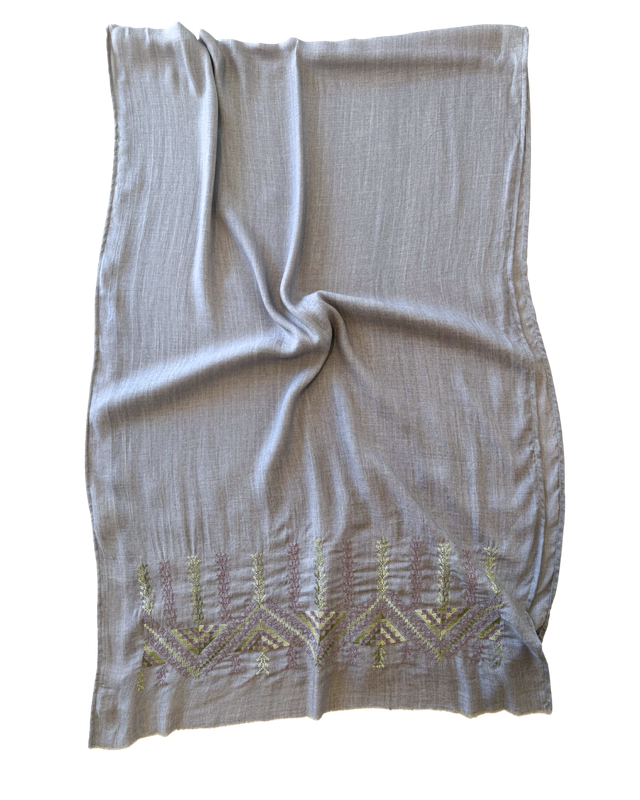 Lavender Embroidered Scarf