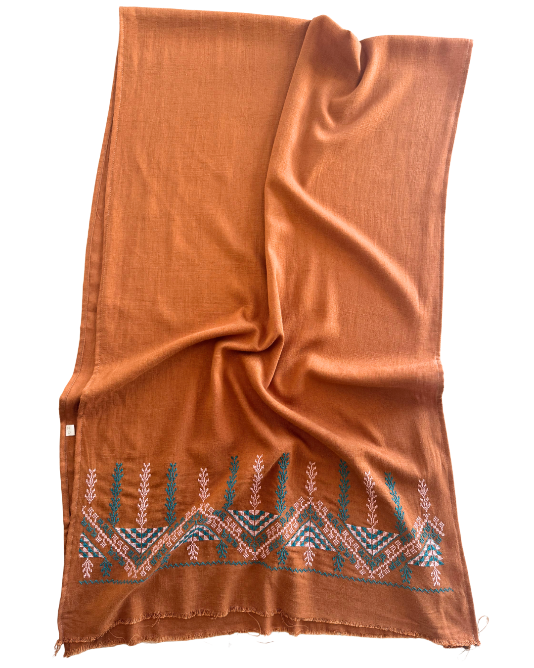 Hand Embroidered Orange Scarf