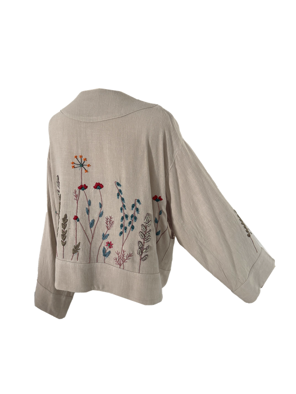 Nadia Dajani x UNHCR Linen Jacket in Beige