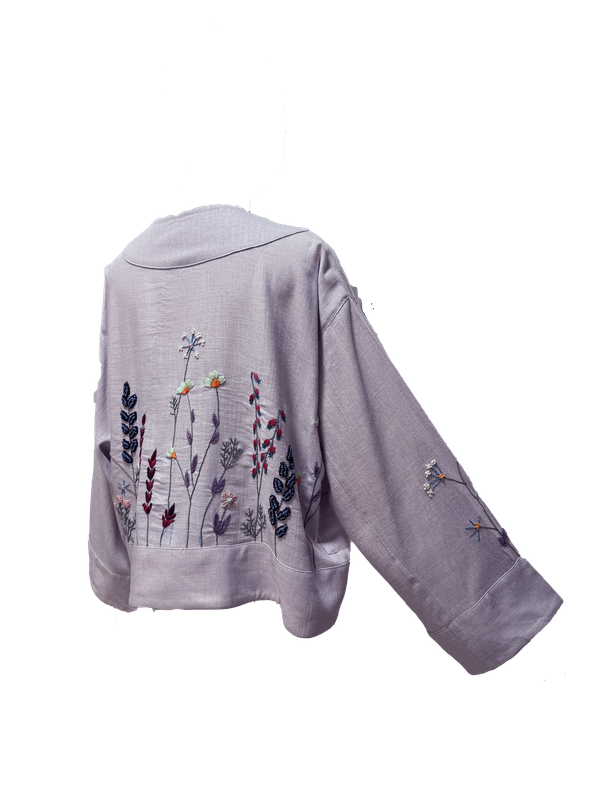 Nadia Dajani x UNHCR Linen Jacket in Lavender IV