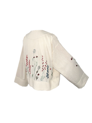 Nadia Dajani x UNHCR Linen Jacket in Ivory