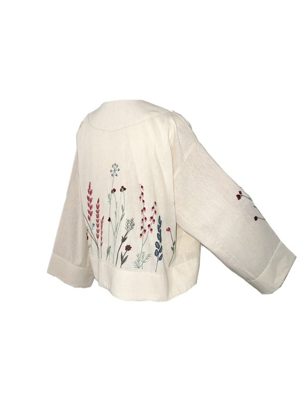 Nadia Dajani x UNHCR Linen Jacket in Ivory