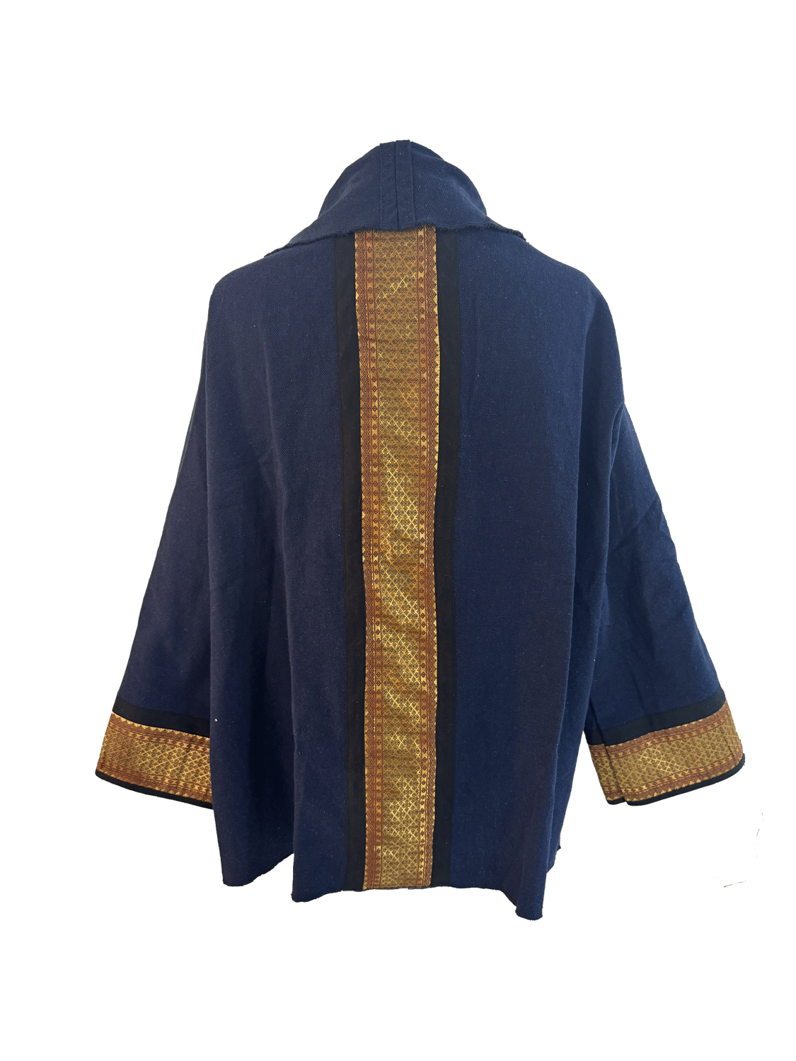 The Round Jacket in Navy Blue Egyptian Cotton