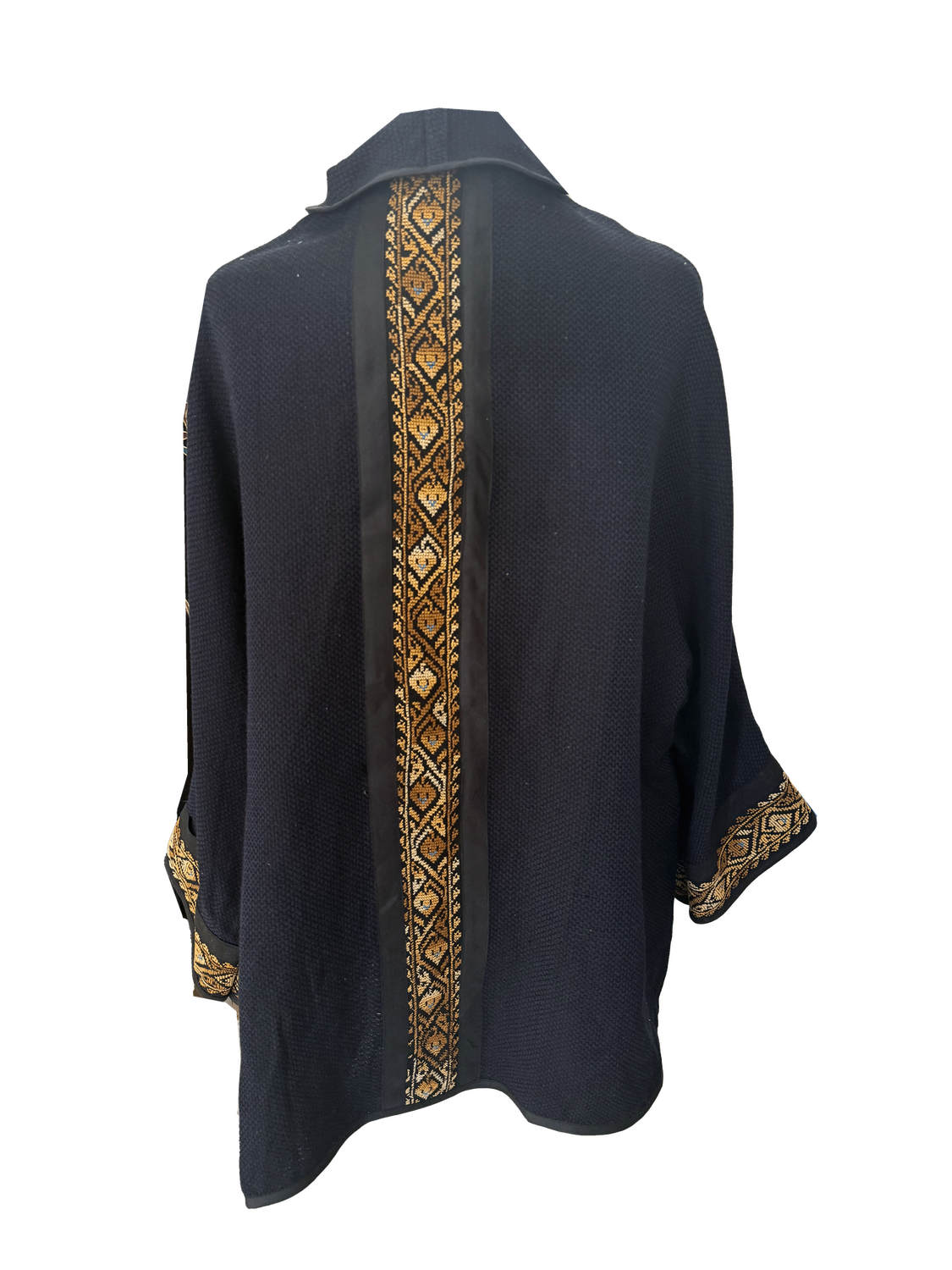 The Round Jacket in Navy Blue Cotton