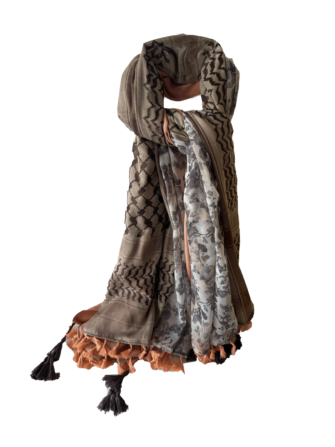 Hatta and Two Fabric Scarf Style 52