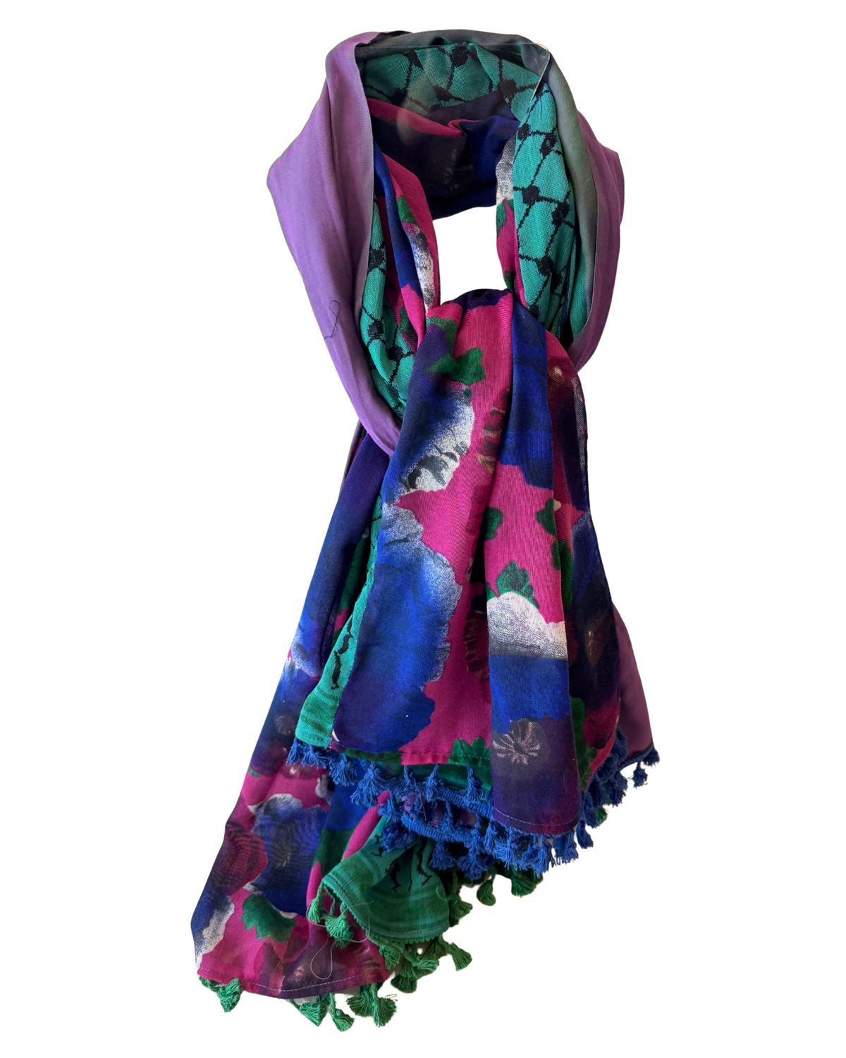 Hatta and Two Fabric Scarf in Teal