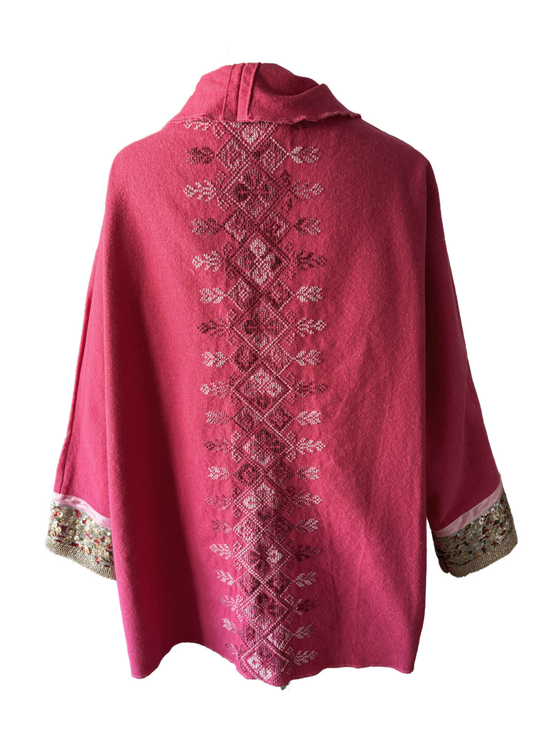 The Round Jacket in Pink With Hand Embroidery