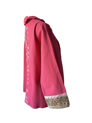 The Round Jacket in Pink With Hand Embroidery