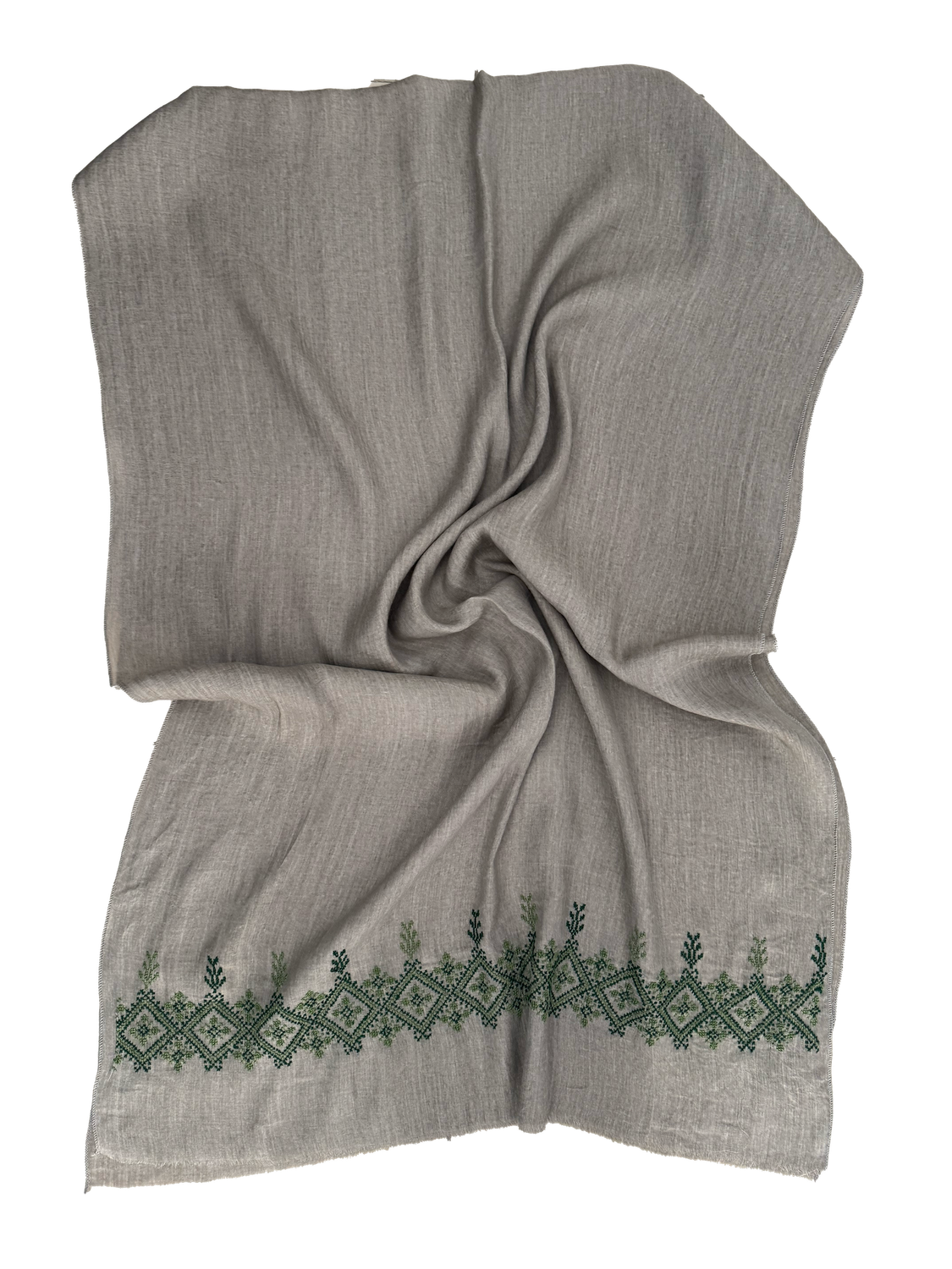 The Lightly Embroidered Scarf in Beige