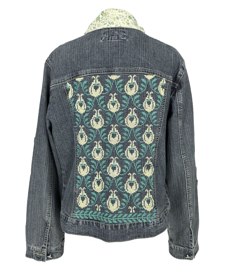 The Embroidered Denim Jacket in Yellow