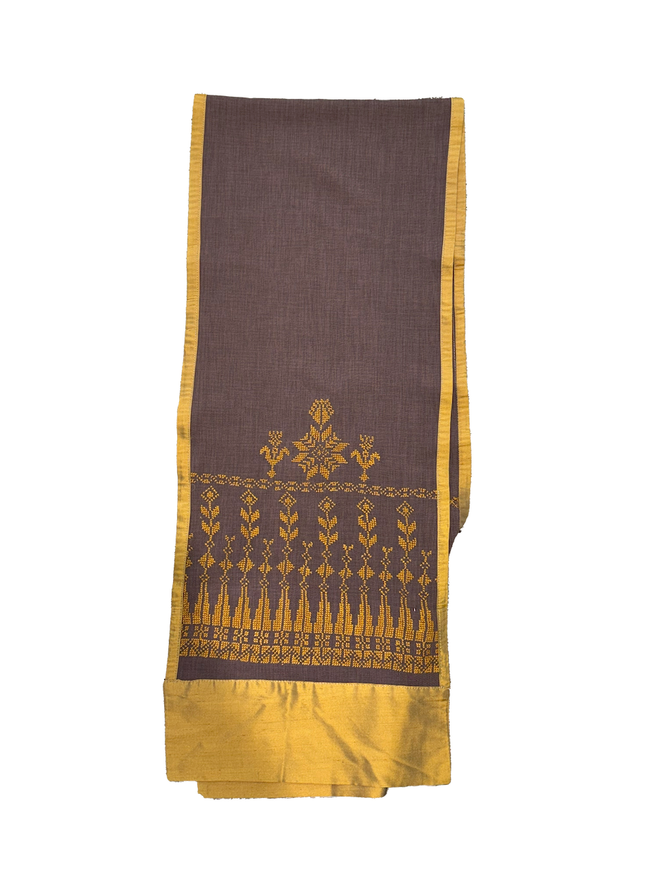 The Small Embroidered Scarf With Thai Silk Trim