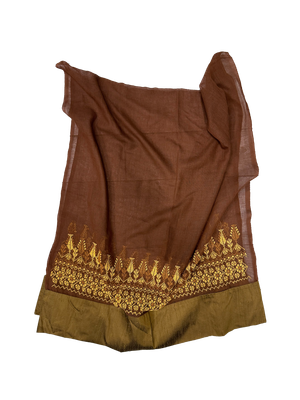 The Embroidered Najaf Scarf in Light Brown