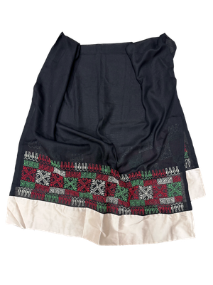 The Embroidered Najaf Scarf in Black