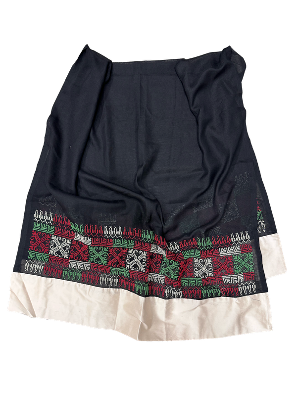 The Embroidered Najaf Scarf in Black