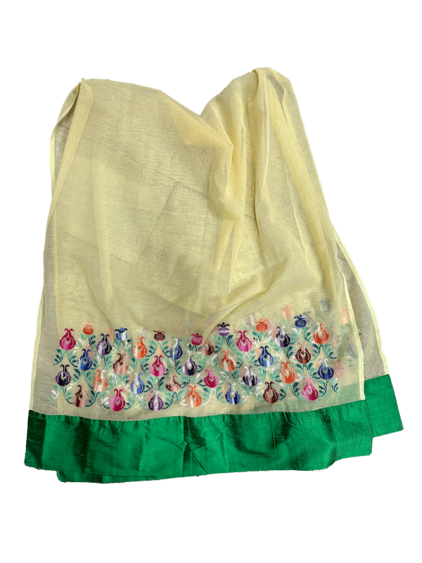 The Embroidered Najaf Scarf in Yellow