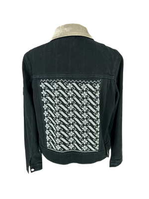 The Heavily Embroidered Denim Jacket in Black