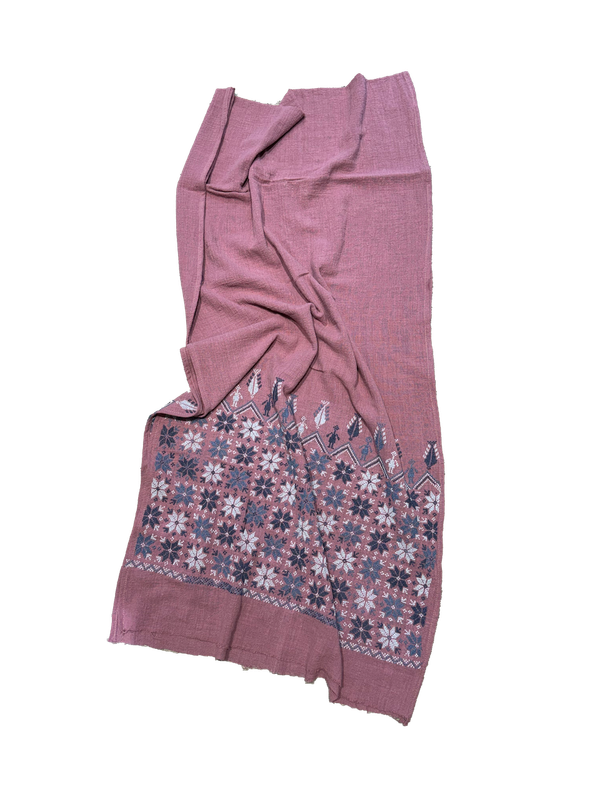 The Embroidered Scarf in Dusty Pink