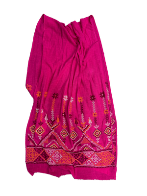 The Embroidered Scarf in Pink