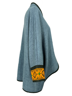 The Round Jacket in Blue