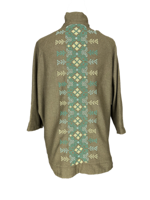 The Embroidered Round Jacket in Light Brown