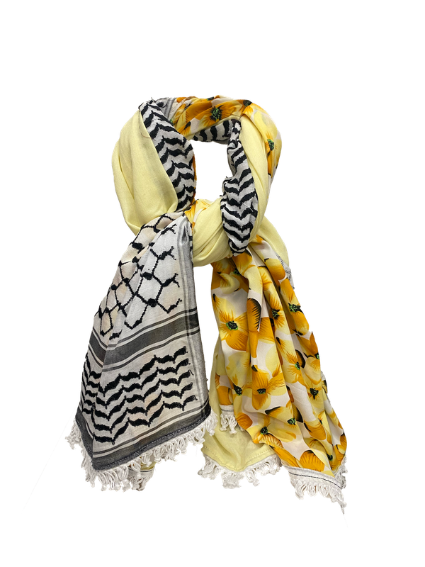 Hatta and Two Fabric Scarf in Yellow