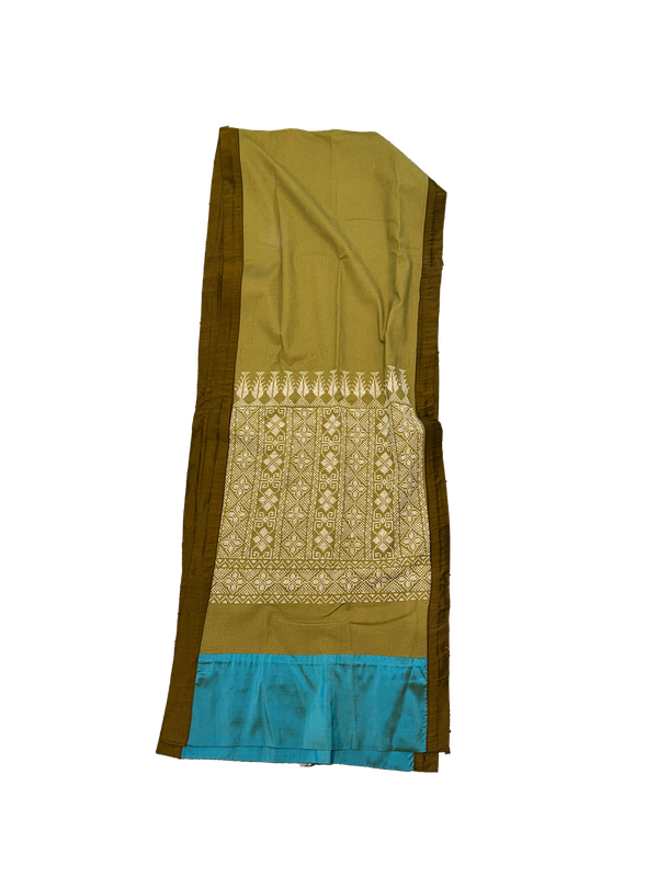 Narrow Scarf with Thai Silk Border