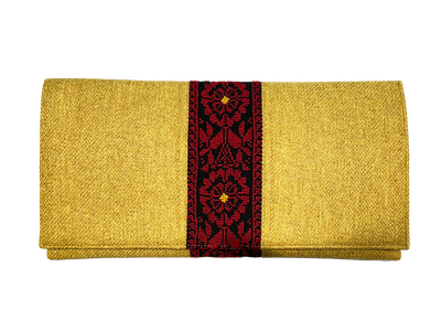 The Hand Embroidered Clutch Bag in Yellow