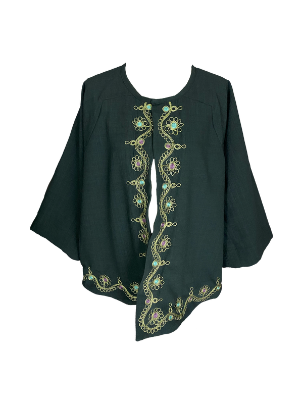 Kimono Cut Jacket With Aghabani Embroidery