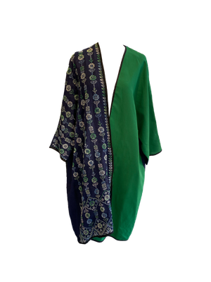 The Abaya With Heavy Hand embroidery in Green and Navy