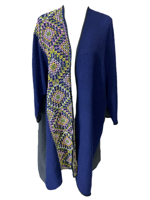 The Abaya With Heavy Hand embroidery in Navy Blue and Black
