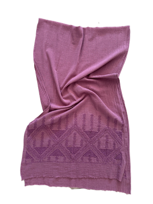 Pink Embroidered Scarf