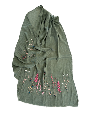 Nadia Dajani x UNHCR Embroidered Flower Scarf
