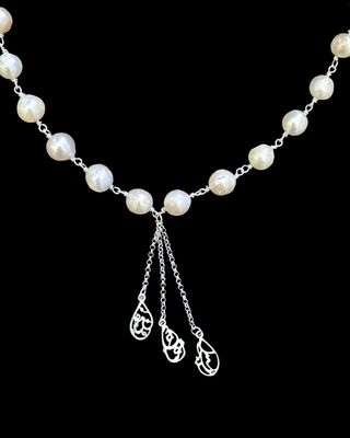 Pearl Wire Necklace With Fallah Kheir Hafeth Tassel