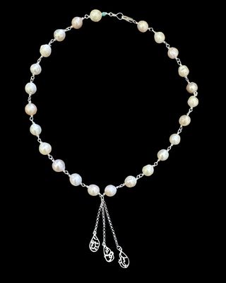 Pearl Wire Necklace With Fallah Kheir Hafeth Tassel