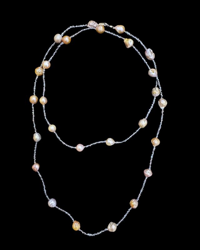 Long Gemstone Necklace