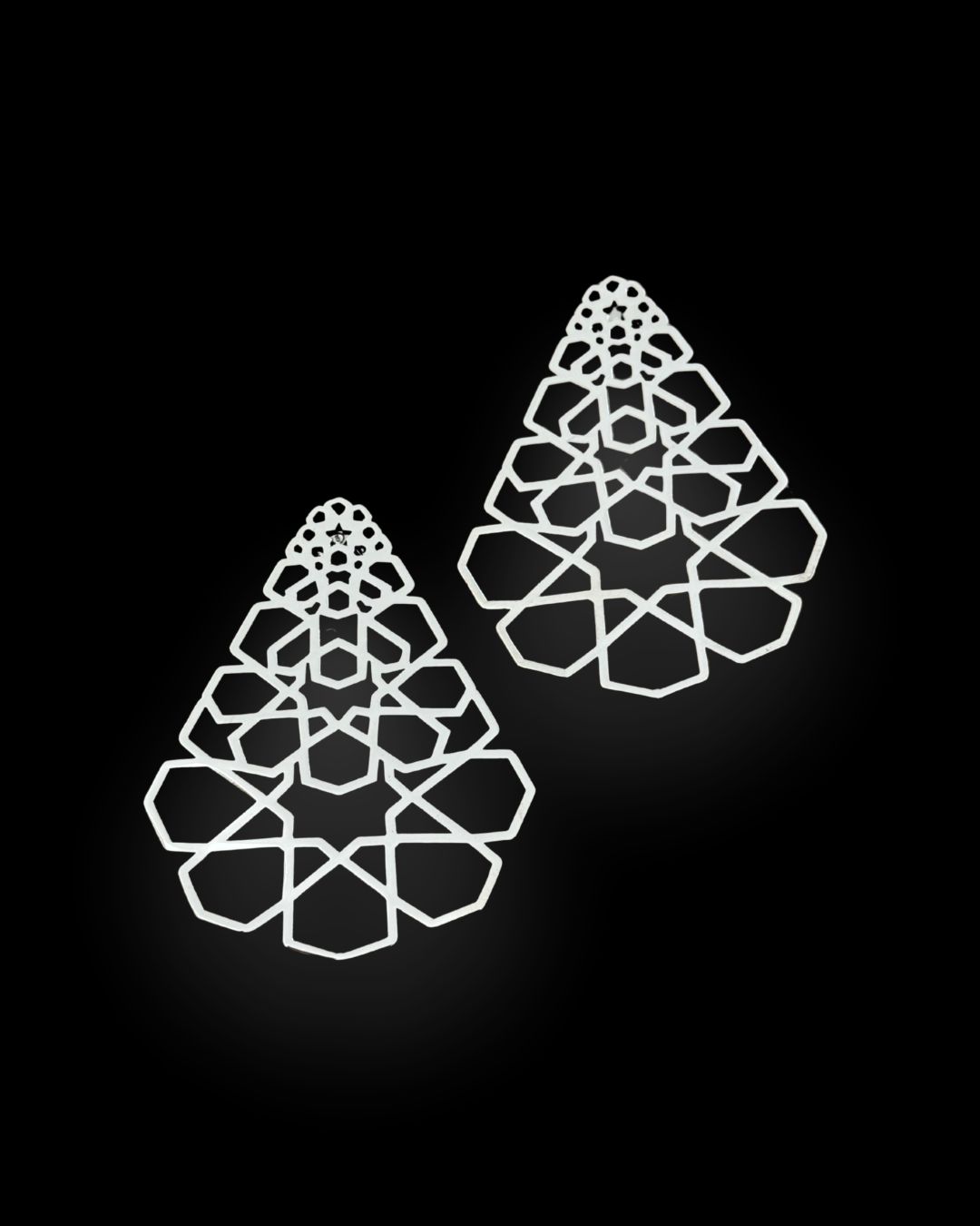 Geometry Silver Earrings Large