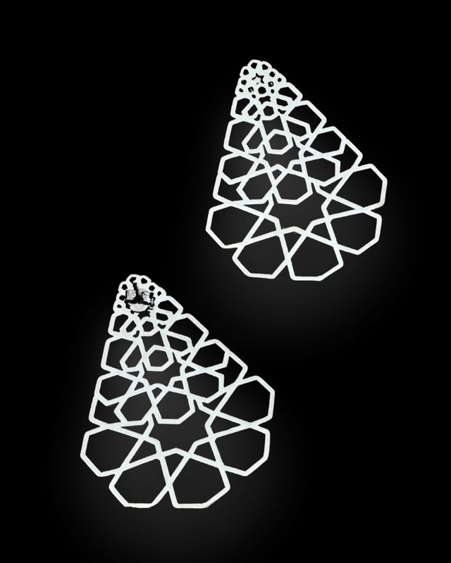 Geometry Silver Earrings Large