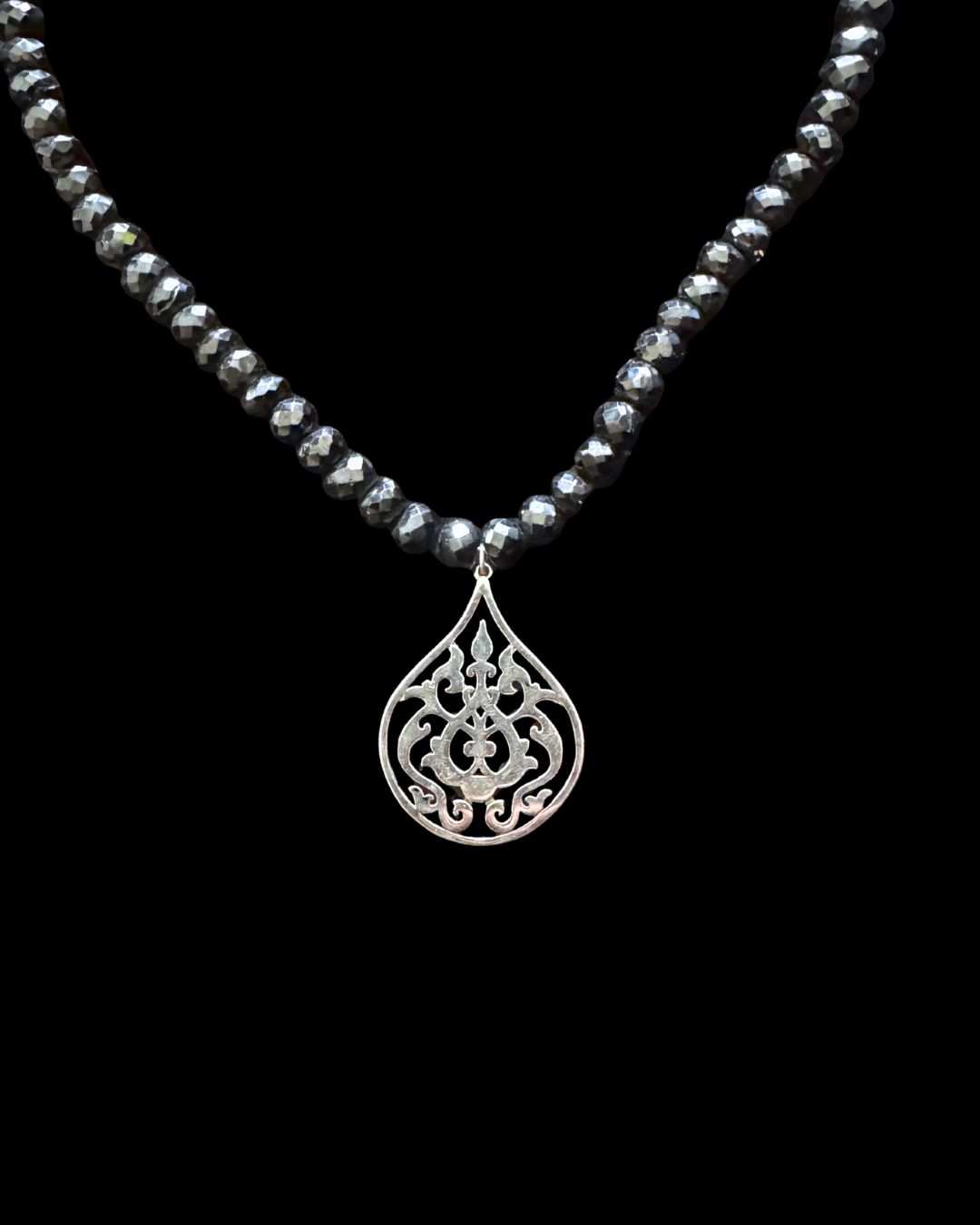 Gemstone Necklace With Arabesque Pendant