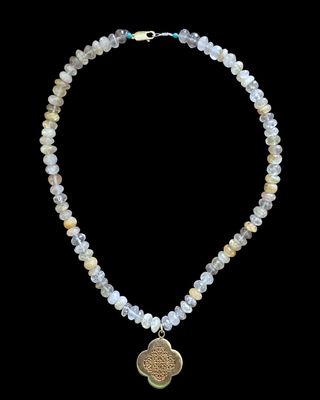 Citrine Necklace with Gold Plated Clover