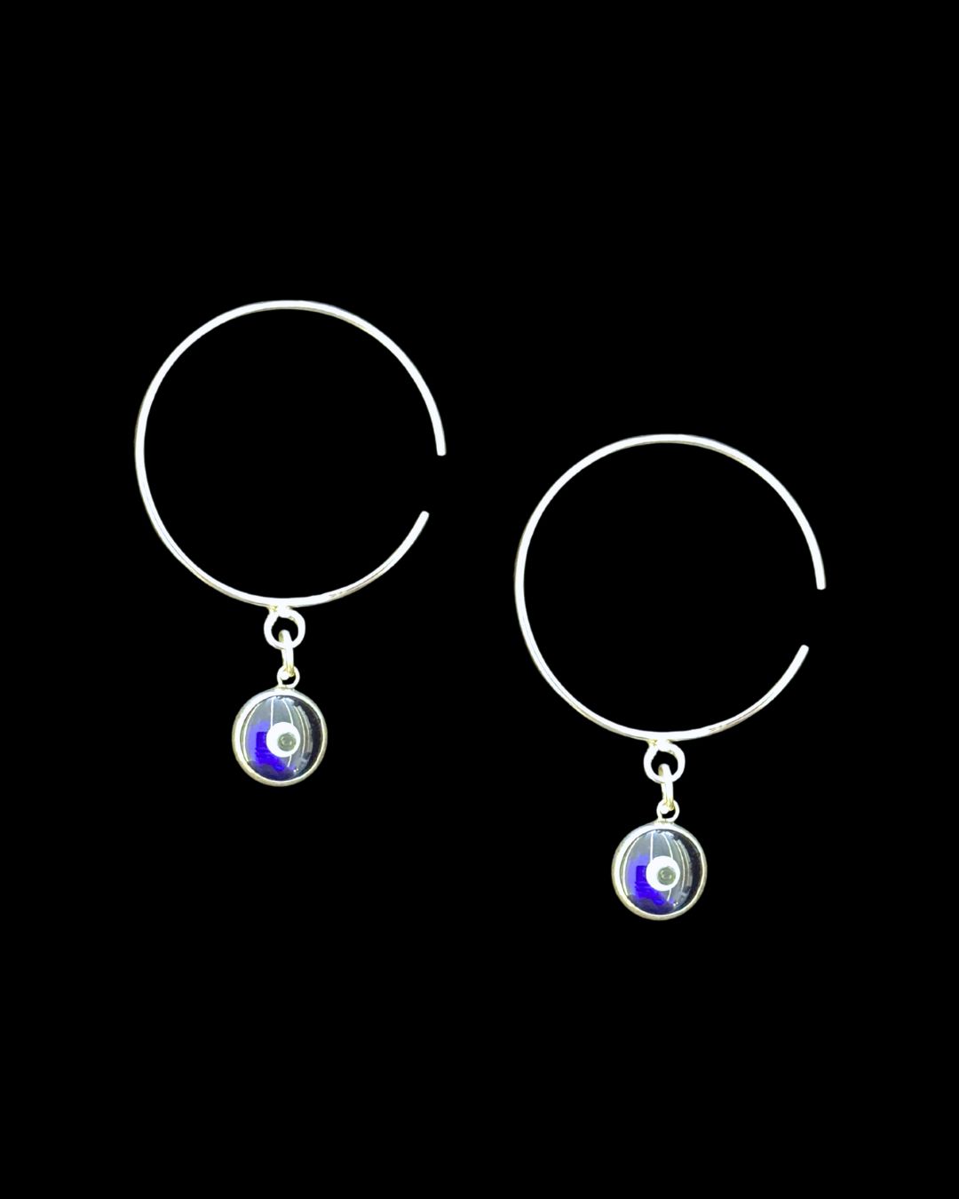 Hoop Earrings with Evil Eye