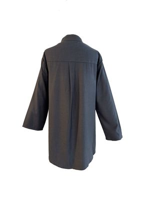 The Hand Embroidered Wrap Shirt in Grey With Front Embroidery