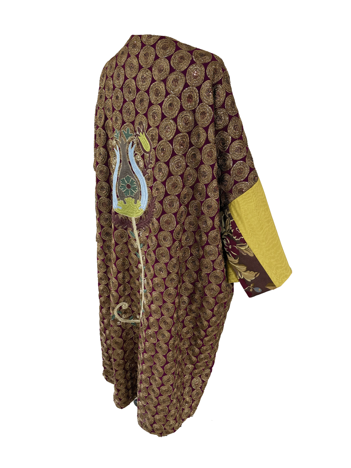 Brocade Abaya with Ottoman Tulip Embroidery