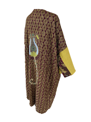 Brocade Abaya with Ottoman Tulip Embroidery