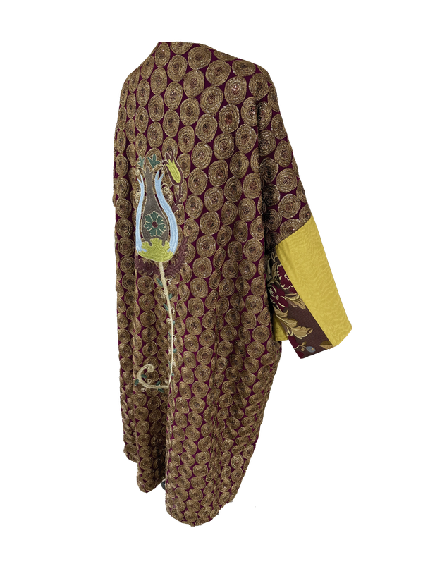 Brocade Abaya with Ottoman Tulip Embroidery