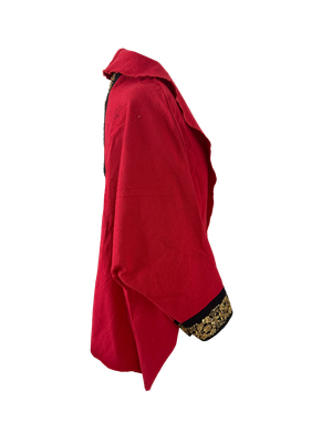 The Round Jacket in Red Egyptian Cotton with Back Detailing